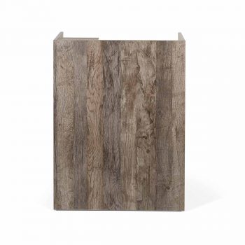 meuble caisse de réception, en bois stratifié effet naturel avec multiples rangements